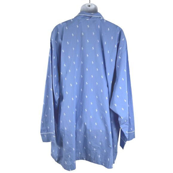 Polo Ralph‎ Lauren Pajama Shirt Top Mens 4XLT Blue Allover Pony NWT TP-3294 - Picture 5 of 8
